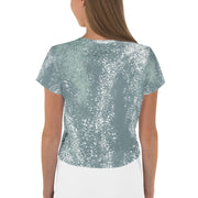 Green Splash Crop Tee