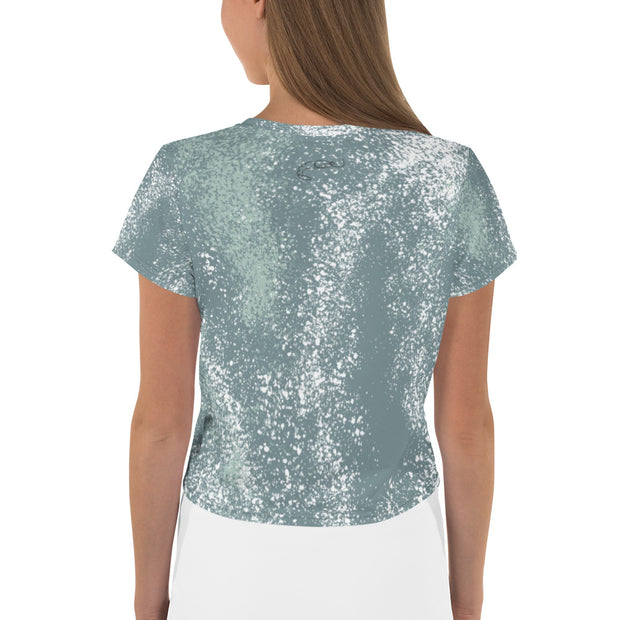 Green Splash Crop Tee