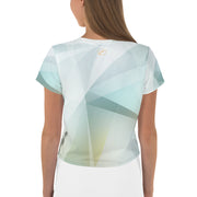 Green Abstract Crop Tee