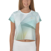 Green Abstract Crop Tee