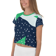 Green Abstract Crop Tee