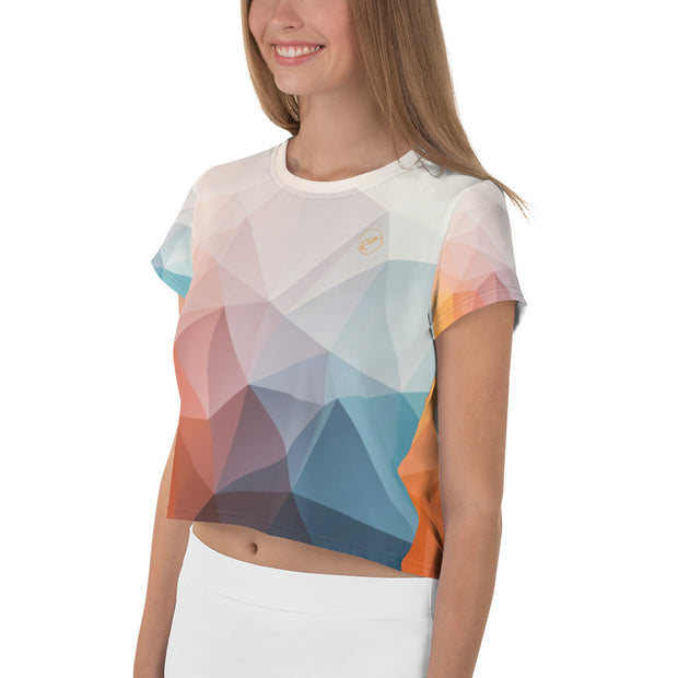 Orange Abstract Crop Tee