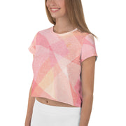 Pink Abstract Crop Tee