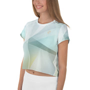 Green Abstract Crop Tee