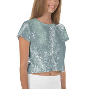 Green Splash Crop Tee
