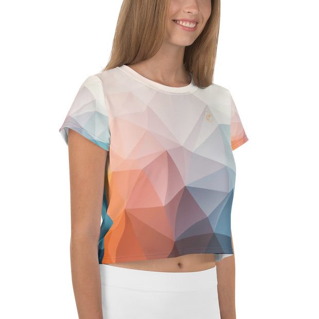 Orange Abstract Crop Tee
