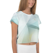 Green Abstract Crop Tee