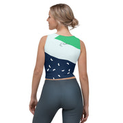 Green Abstract Crop Top