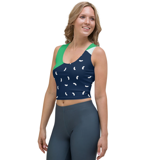 Green Abstract Crop Top