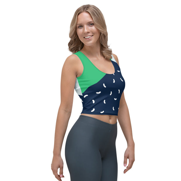 Green Abstract Crop Top