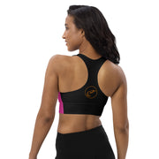 Pink longline sports bra