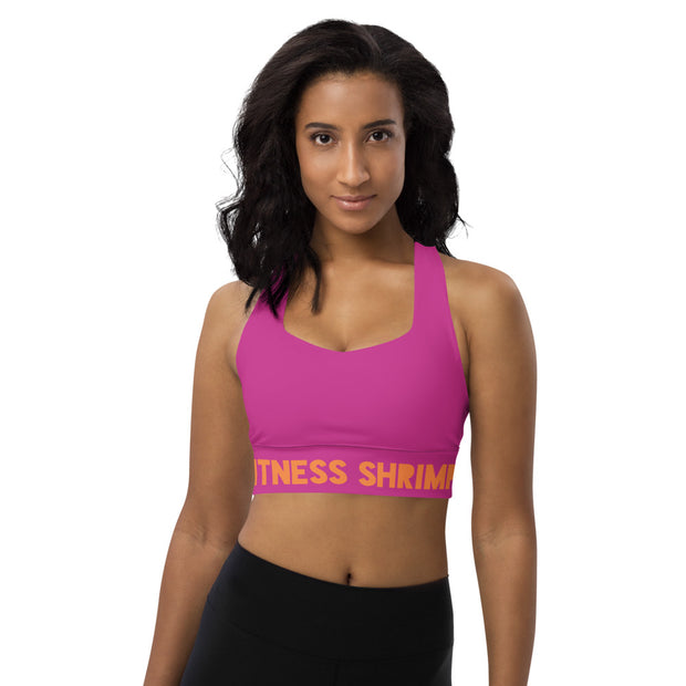 Pink longline sports bra
