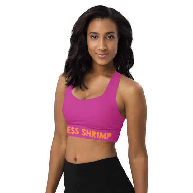 Pink longline sports bra