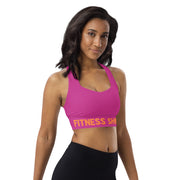 Pink longline sports bra