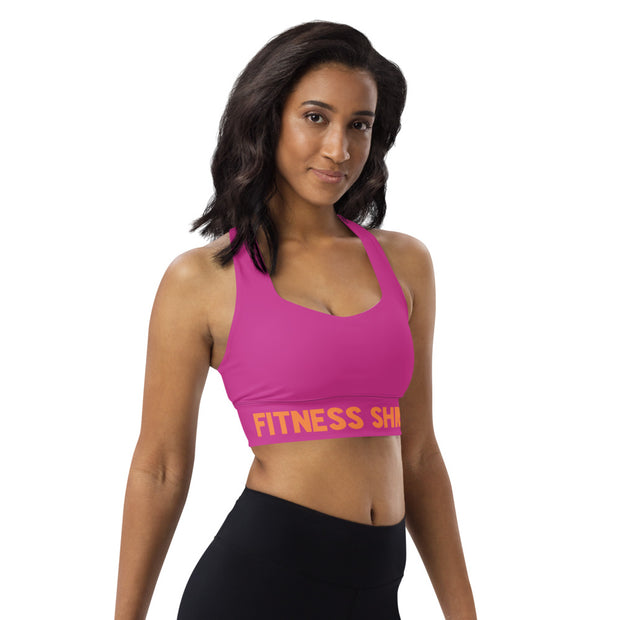 Pink longline sports bra