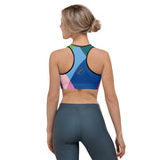 Blue Abstract Sports bra