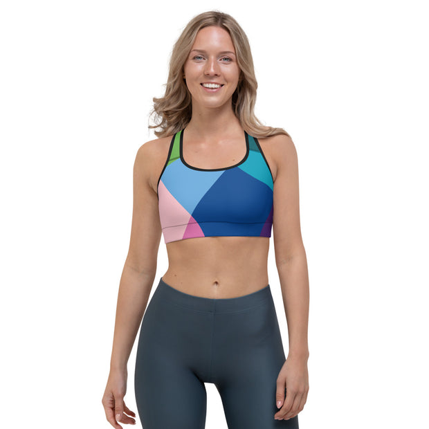 Blue Abstract Sports bra