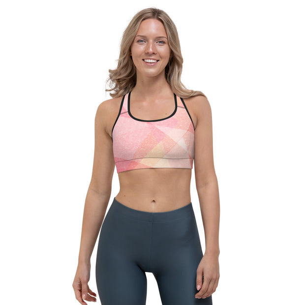Pink Abstract Sports bra