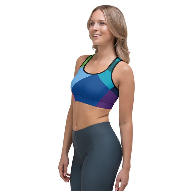 Blue Abstract Sports bra