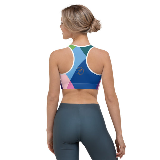 Blue Abstract Sports bra