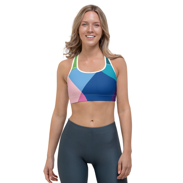 Blue Abstract Sports bra