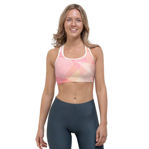Pink Abstract Sports bra