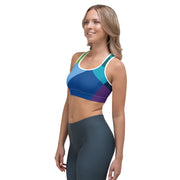 Blue Abstract Sports bra