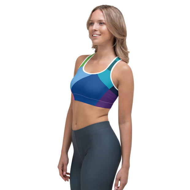 Blue Abstract Sports bra