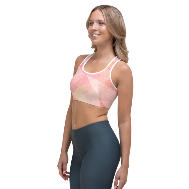 Pink Abstract Sports bra