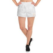 White Abstract Short Shorts