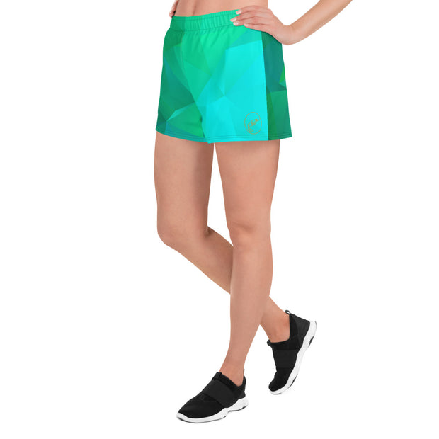 Green Abstract Short Shorts