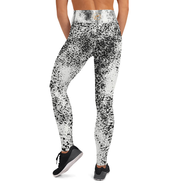 Black Splash Yoga Leggings