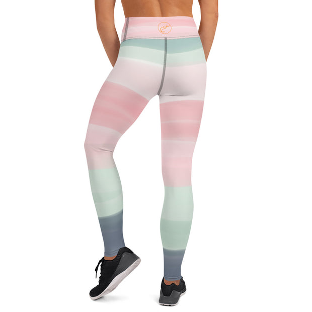 Pink Watercolour Yoga Leggings