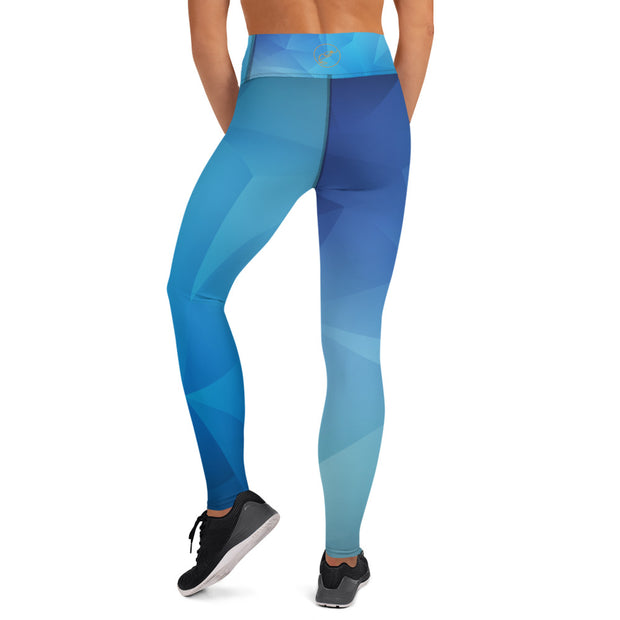 Blue Abstract Yoga Leggings