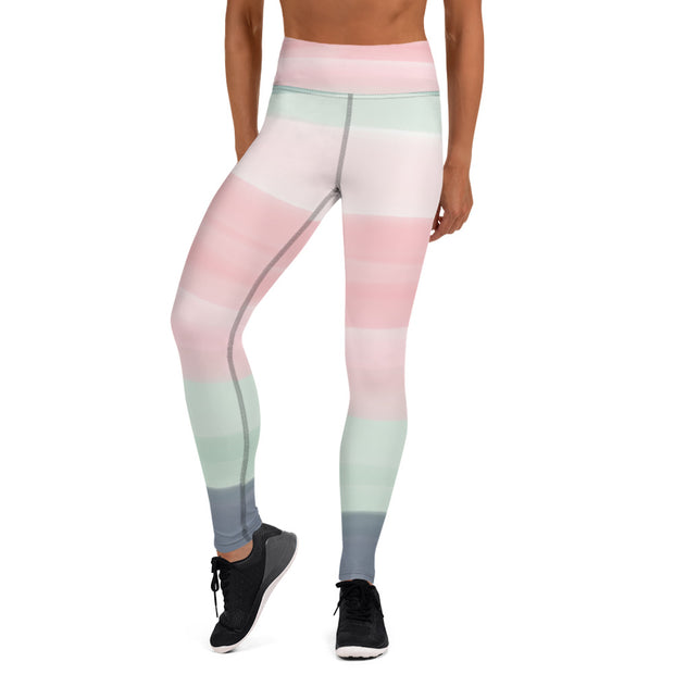Pink Watercolour Yoga Leggings