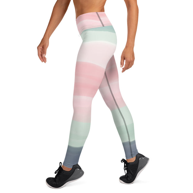 Pink Watercolour Yoga Leggings
