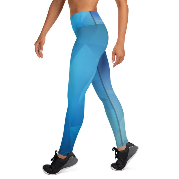 Blue Abstract Yoga Leggings