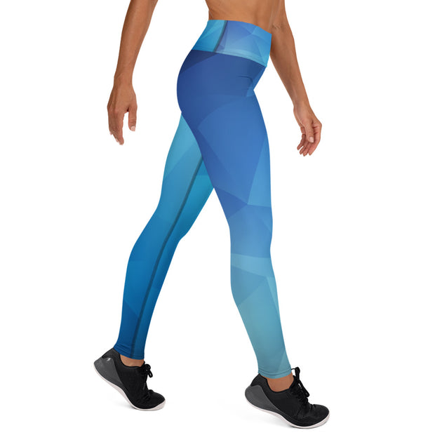 Blue Abstract Yoga Leggings